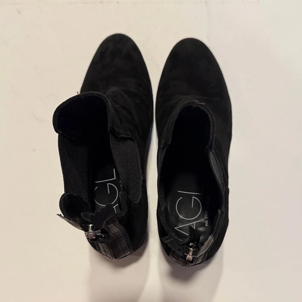 AGL Black Suede Ankle Boots